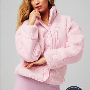 Fabletics Light Pink Tahoe Teddy Sherpa Jacket